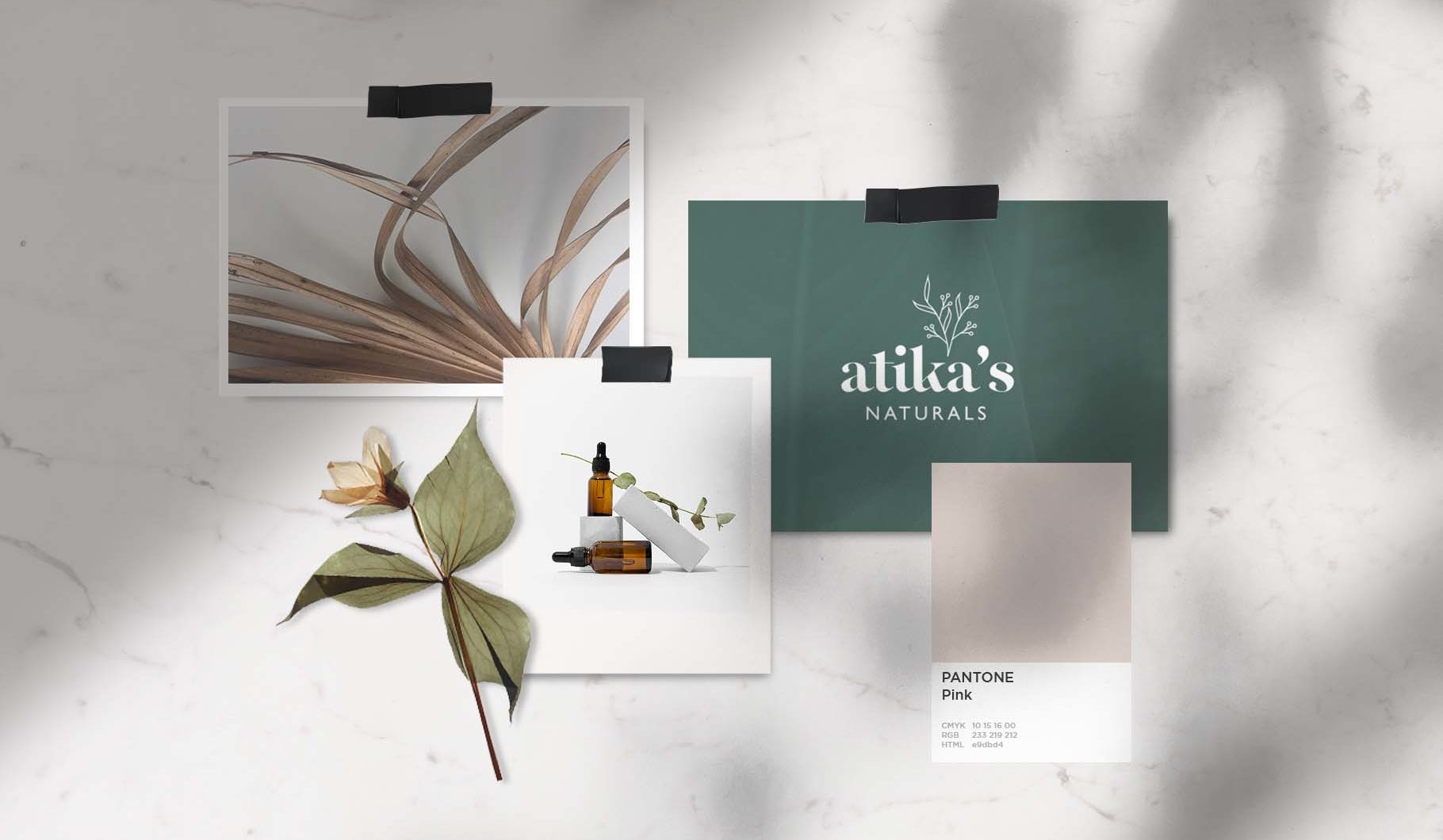 Atika's Naturals - huisstijl design branding